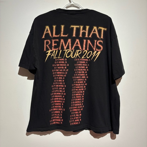 All That Remains Other - Rare 2011 All That Remains The Last Time The Fall Tour Concert T-Shirt Metal